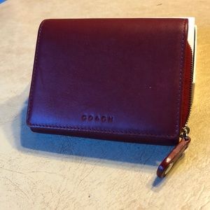 Coach wallet. Dark red leather